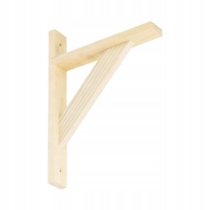 DREWNIANY WZMOCNIONY PROSTY WSPORNIK DO PÓŁEK 230x170mm podpórka WDW230