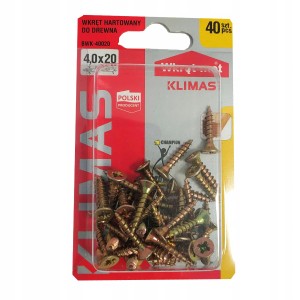 WKRĘTY DO MEBLI DREWNA WKRĘT MET 4,0x20 mm 40 szt