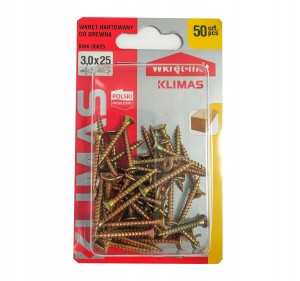WKRĘTY DO MEBLI DREWNA WKRĘT MET 3,0x25 mm 50 szt