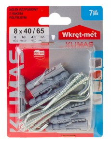 KOŁKI ROZPOROWE hakiem półpełnym 8x40 7szt betonu