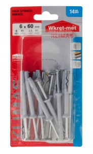 Kołki wbijane do szybkiego montażu 6x60 14szt