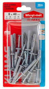 Kołki do szybkiego montażu z kołnierzem 6x40 20szt