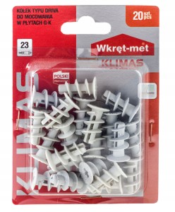 KOŁKI DO PŁYT GK RIGIPS 20szt KOŁEK DRIVA ŚLIMAK