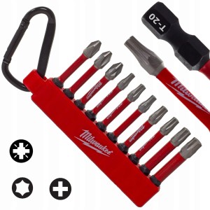 Bity udarowe końcówki Milwaukee PH PZ TORX T Shockwave 50mm zestaw 10szt