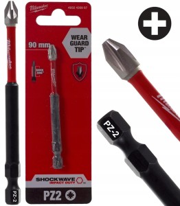 Długi bit udarowy grot końcówka do wkrętarki Milwaukee PZ2 Philips 90mm