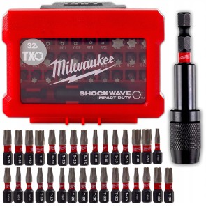 Bity udarowe końcówki Milwaukee TORX T20 BO 25mm komplet zestaw bitów 32szt