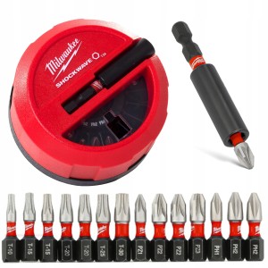 Bity udarowe końcówki Milwaukee PH PZ TORX komplet bitów 25mm zestaw 15szt