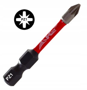 Bit udarowy końcówka grot do wkrętarki K2 Impact PZ 1 PZ1 stal S2 50mm