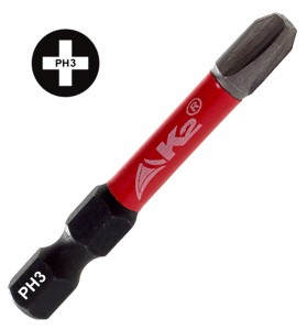 Bit udarowy końcówka grot do wkrętarki K2 Impact PH3 PH 3 stal S2 50mm