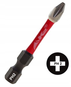 Bit udarowy końcówka grot do wkrętarki K2 Impact PH2 PH 2 stal S2 50mm