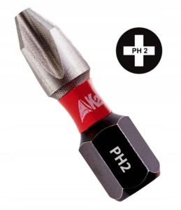 Bit udarowy końcówka grot do wkrętarki K2 Impact PH 2 PH2 stal S2 25mm