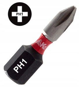 Bit udarowy końcówka grot do wkrętarki K2 Impact PH 1 PH1 stal S2 25mm