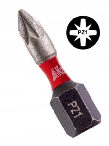 Bit udarowy końcówka grot do wkrętarki K2 Impact PZ 1 PZ1 stal S2 25mm