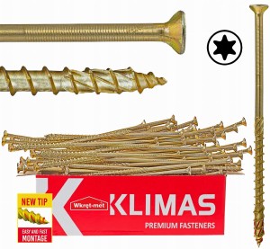 WKRĘTY CIESIELSKIE 6x260 TORX30 DO ŁĄCZENIA DREWNA ŁEB STOŻKOWY 100szt CE