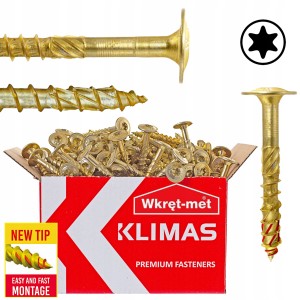 WKRĘTY CIESIELSKIE 8x50 TORX40 ŁEB TALERZOWY 50szt KRÓTKI WKRĘT DO DREWNA