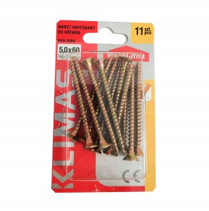 WKRĘTY DO MEBLI DREWNA WKRĘT MET 5,0x60 mm 11 szt