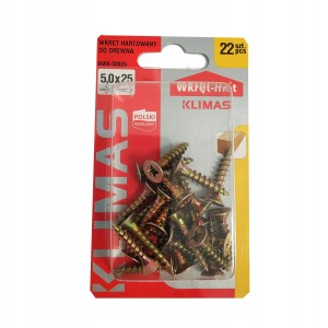 WKRĘTY DO MEBLI DREWNA WKRĘT MET 5,0x25 mm 22 szt