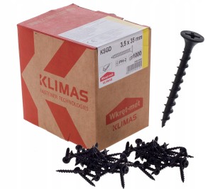 WKRĘTY DO PŁYT KARTON GIPS DREWNO 3,5x35 1000sztuk