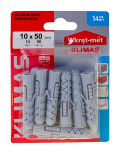 KOSZULKI KOŁKA ROZPOROWEGO 10x50 14szt wkręt-met