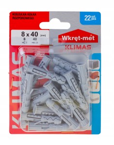 KOSZULKI KOŁKA ROZPOROWEGO 8x40 22szt wkręt-met
