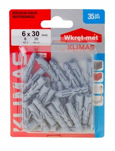 KOSZULKI KOŁKA ROZPOROWEGO 6x30 35szt wkręt-met