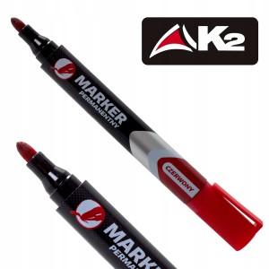 Marker permanentny pisak mazak flamaster znacznik budowlany K2 CZERWONY 1sz