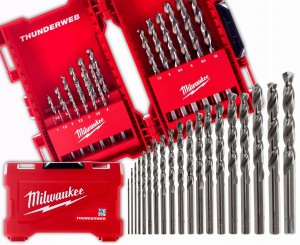 Zestaw x19 wierteł HSS Metalu Wiertła Blachy Drewna Aluminium Stali Żeliwa