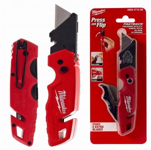 Jednoręczny otwierany nóż nożyk Milwaukee Fastback na ostrza trapezowe