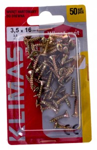 WKRĘTY DO PÓŁEK DREWNA WKRĘT MET 3,5x16 mm 50 szt