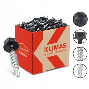Wkręty farmerskie blachowkręty Wkręt-Met 4,8x25mm 250 sztuk grafitowe blach